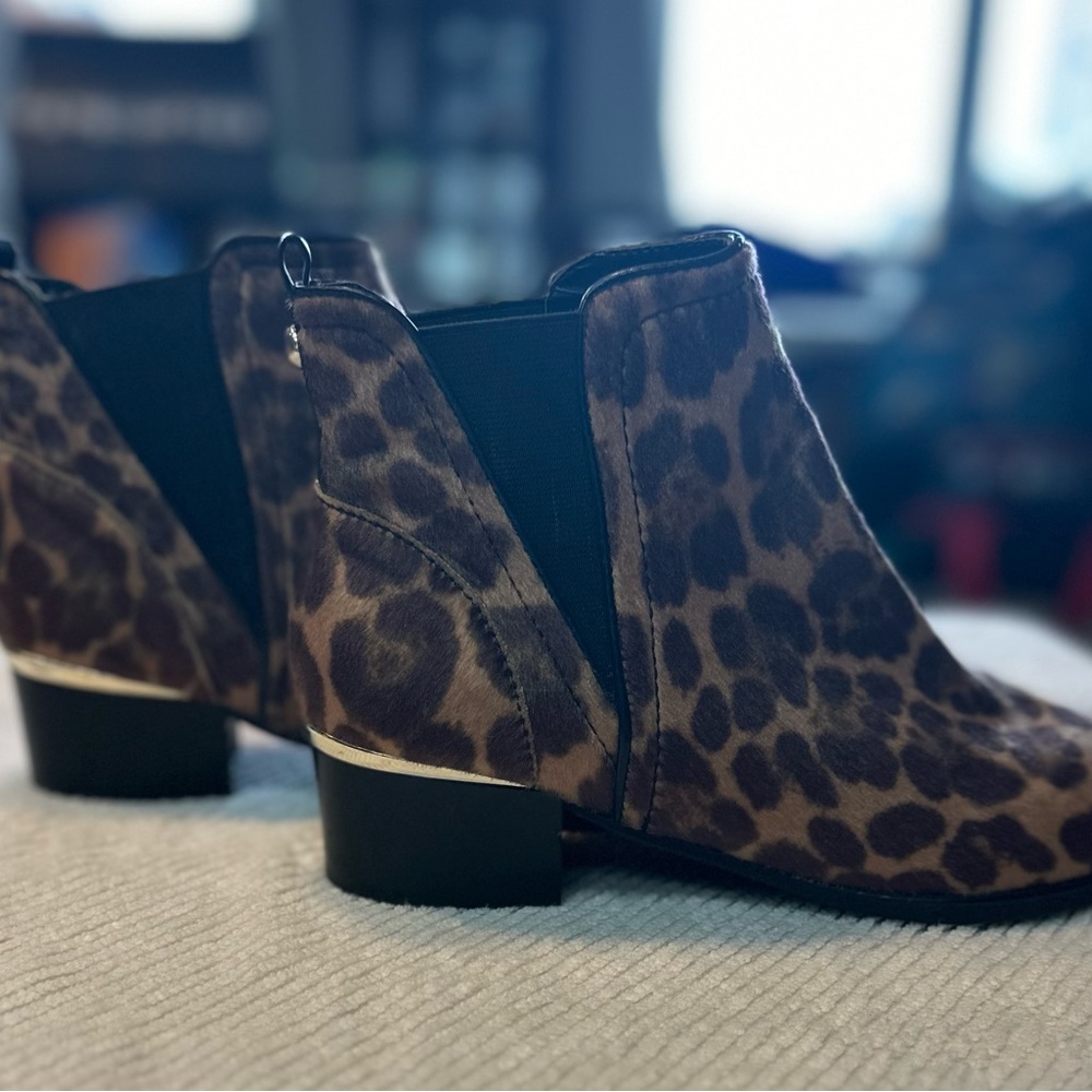 Leopard skin booties